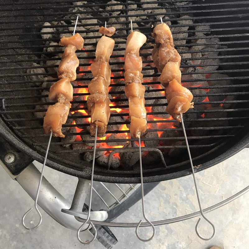 Grillers Choice أسياخ كباب اختيار الشواية، مجموعة من 14، أسياخ شish كباب بطول 15 بوصة للشواء. مصنوعة من الفولاذ المقاوم للصدأ من النوع 410، أعلى درجة من الفولاذ المقاوم للصدأ. أسياخ معدنية قوية. - Image 5